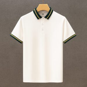 Premium Quality Polo Shirt ( White Green)
